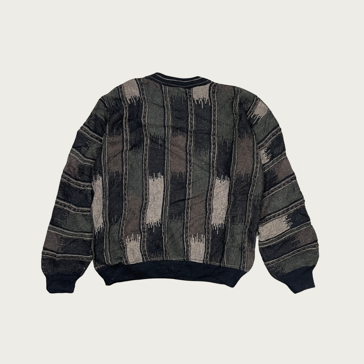 (L) Earth Toned Striped Sweater