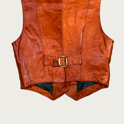 (S/M) 70s Tan Leather Vest