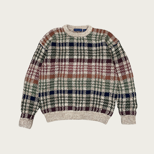 (L) Multicolor Plaid Sweater