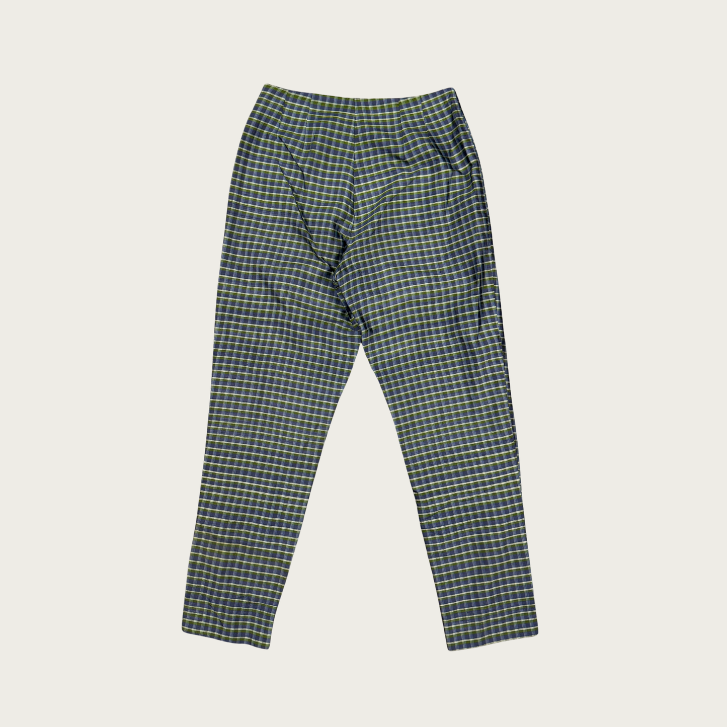 (25") Y2K Gap Green/Blue Plaid Silk Cropped Pants