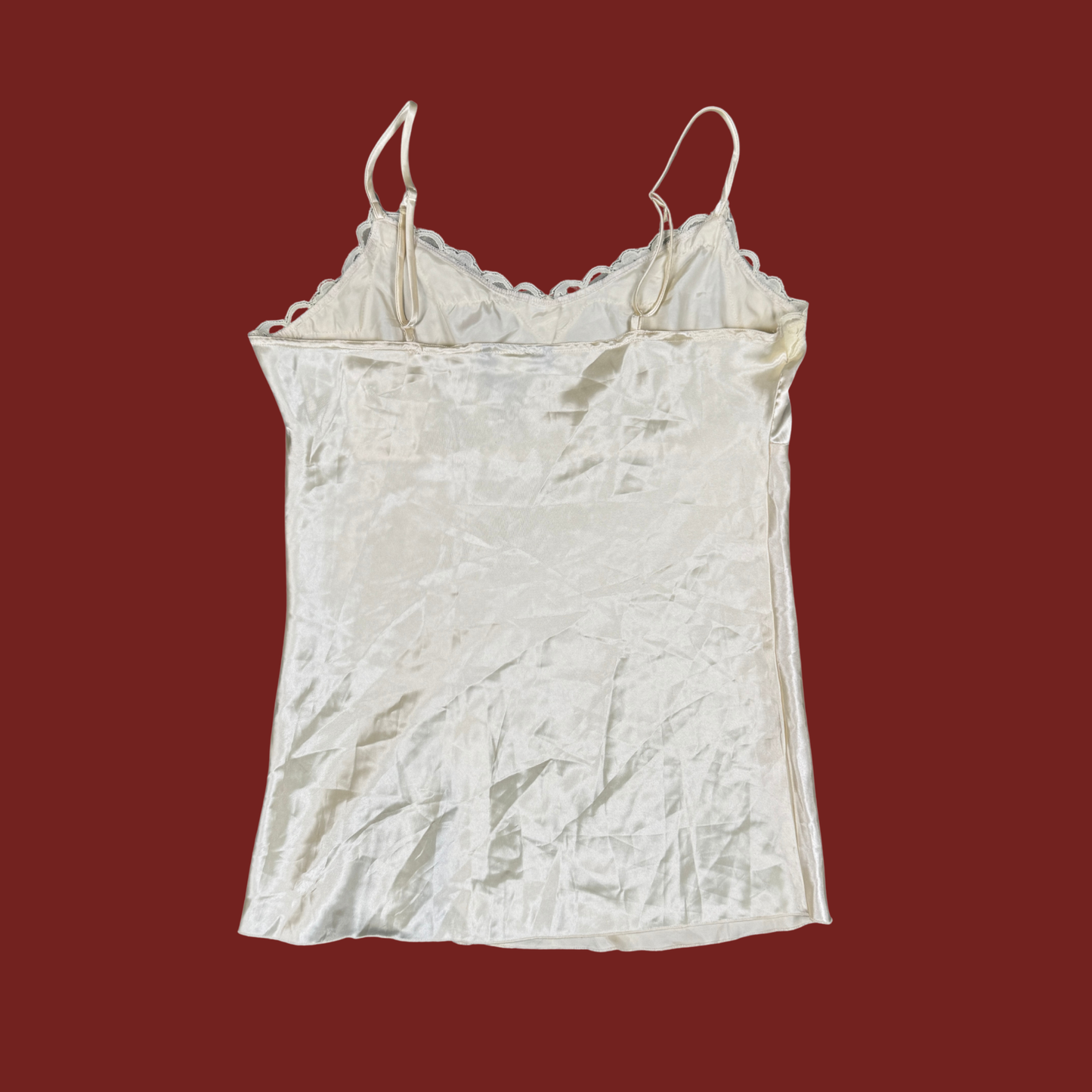 (M/L) Y2K Cream Satin Slip