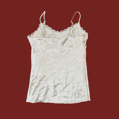 (M/L) Y2K Cream Satin Slip