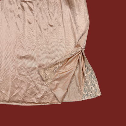 (S) Coral Lace Trim Midi Slip Dress