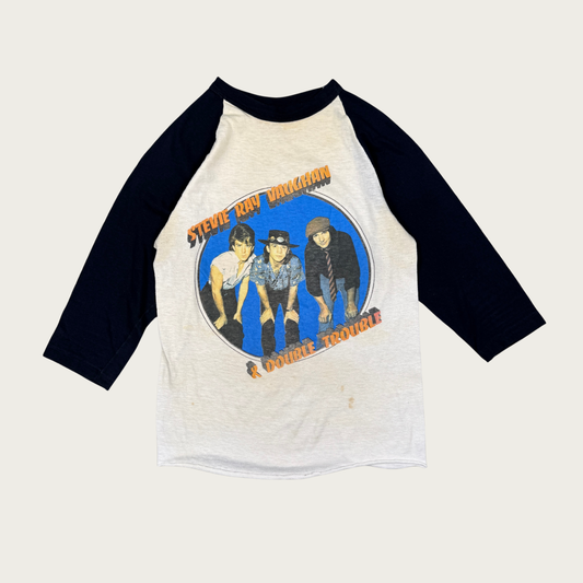 (S) 80s Stevie Ray Vaughan & Double Trouble Raglan Tee