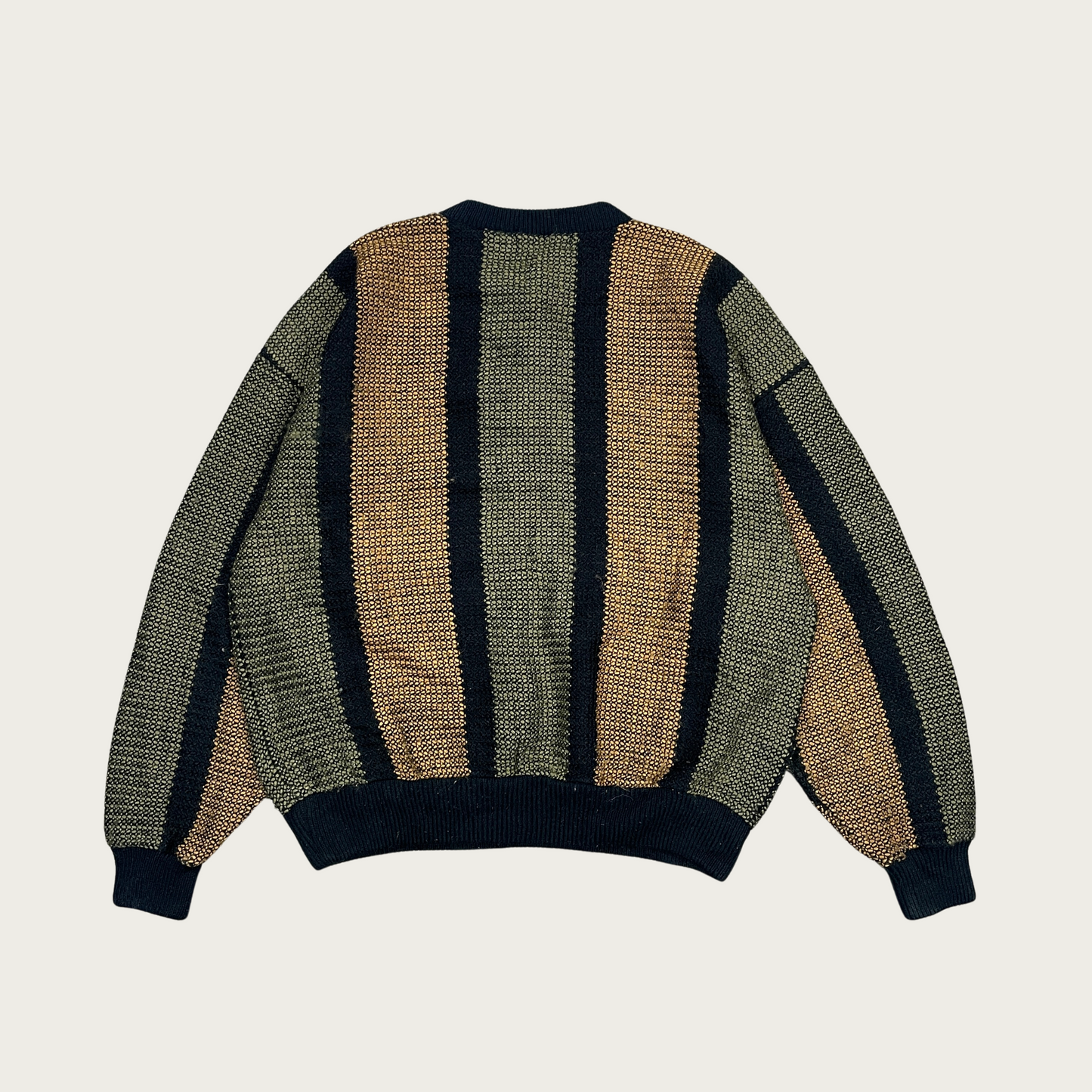 (L) Striped Henley Sweater