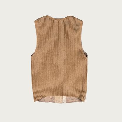 (M) 90s/Y2K Tan Suede and Knit Vest