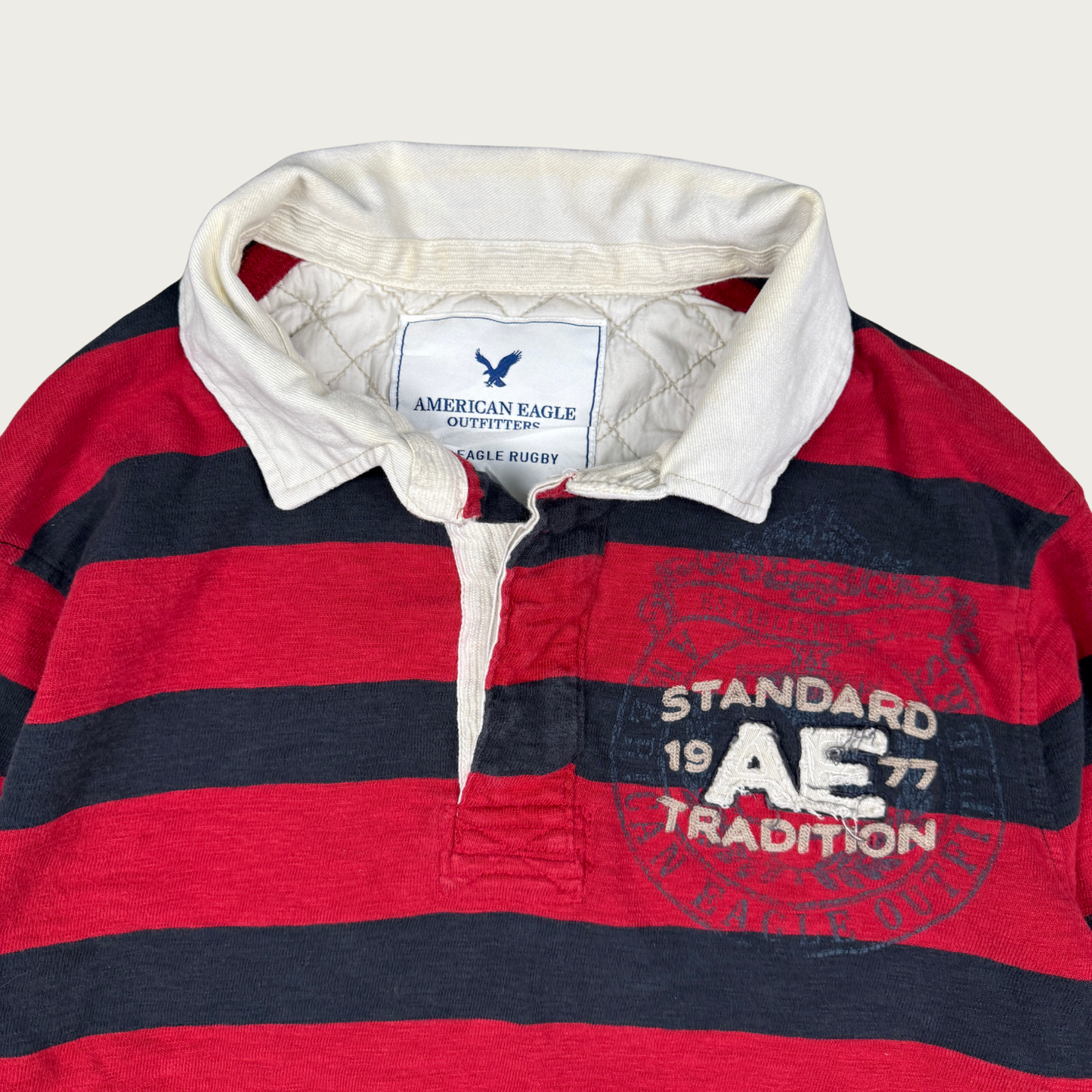 (XL) Y2K Red/Black Rugby Shirt