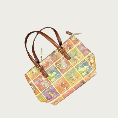 90s Fossil Leather Showgirl Print Bag