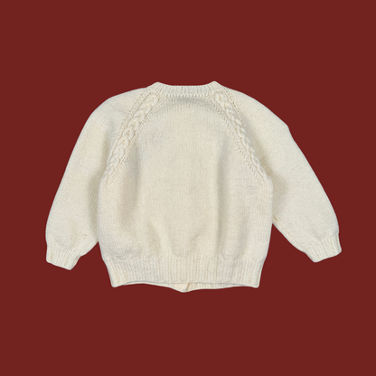 (XXS/XS) 60s Cream/Blue Initials Cardigan