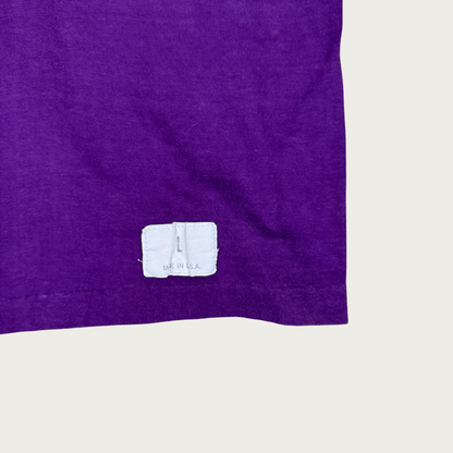 (M/L) 70s/80s "Bison Backer" Purple/Yellow Jersey Tee