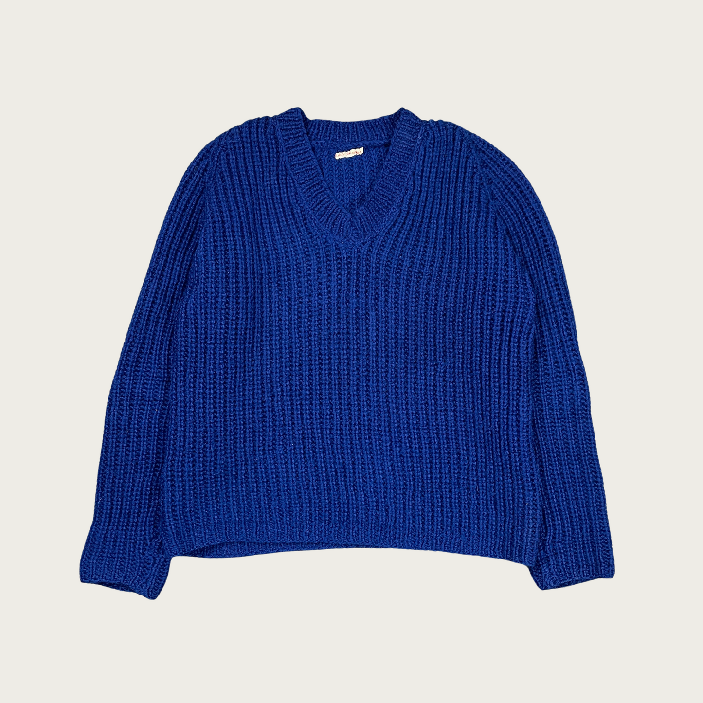 (L) Royal Blue Handmade Chunky Sweater