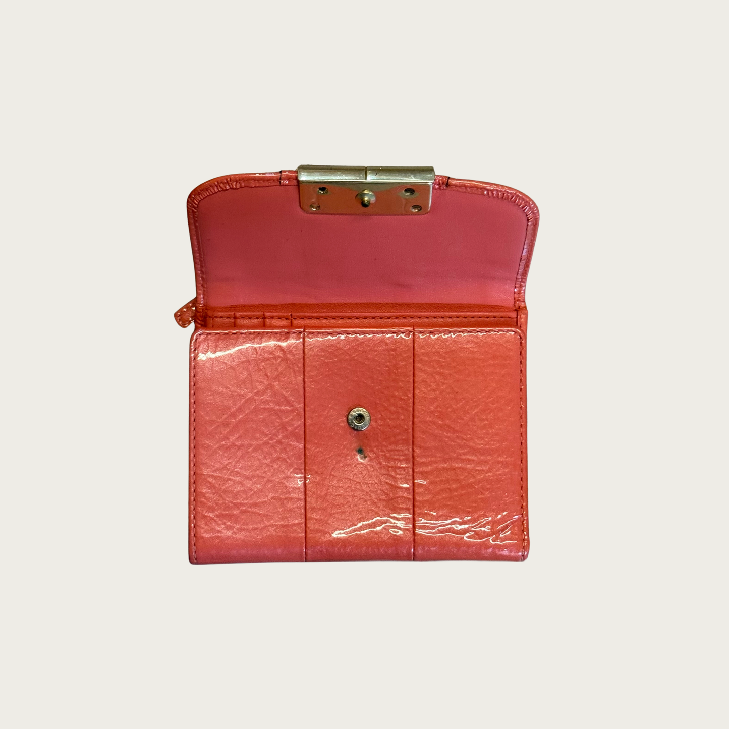 Coach Kristin Patent Leather Coral Shoulder Bag & Wallet