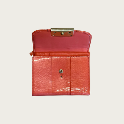 Coach Kristin Patent Leather Coral Shoulder Bag & Wallet