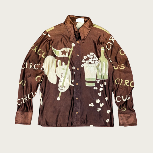 (M) 70s Circus Print Disco Shirt