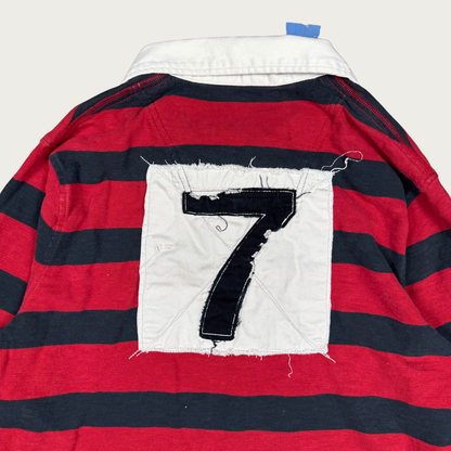 (XL) Y2K Red/Black Rugby Shirt