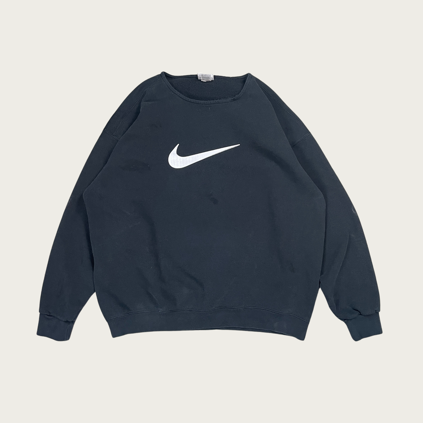 (XL) Vintage Black Nike Swoosh Sweatshirt