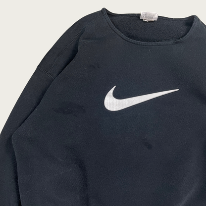 (XL) Vintage Black Nike Swoosh Sweatshirt