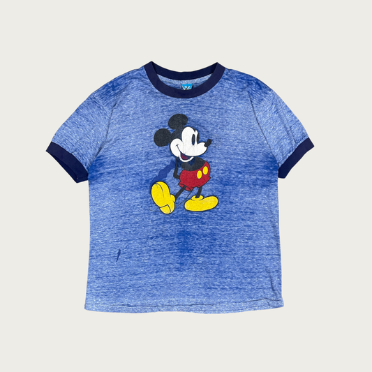 (L) Mickey Mouse Burnout Ringer Tee