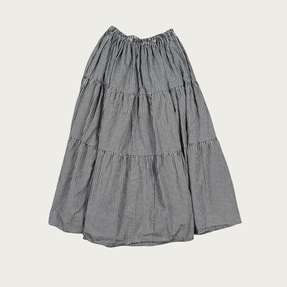 (M) Gingham Tiered Maxi Skirt