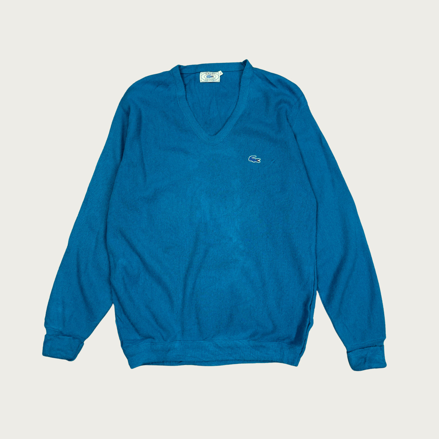 (L) Izod Lacoste Blue V-Neck Sweater