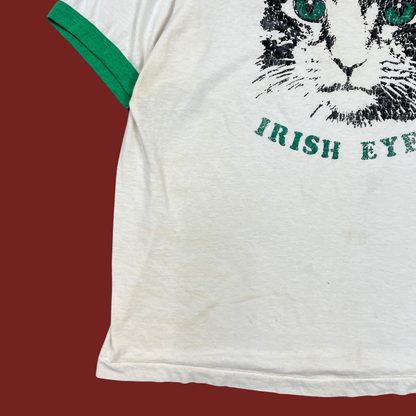 (M/L) Irish Eyes Cat Ringer Tee