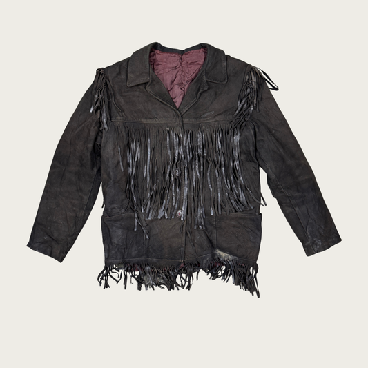 (M) 70s Brown Suede Fringe Jacket