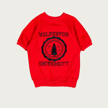 (XS/S) 70s/80s Wolverton University Short Sleeve Sweatshirt