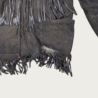 (M) 70s Brown Suede Fringe Jacket