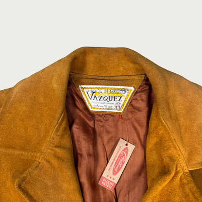 (XL) 70s Suede Fringe Leather Jacket