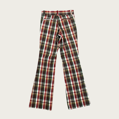 (26") 70s Earth Toned Plaid Flares