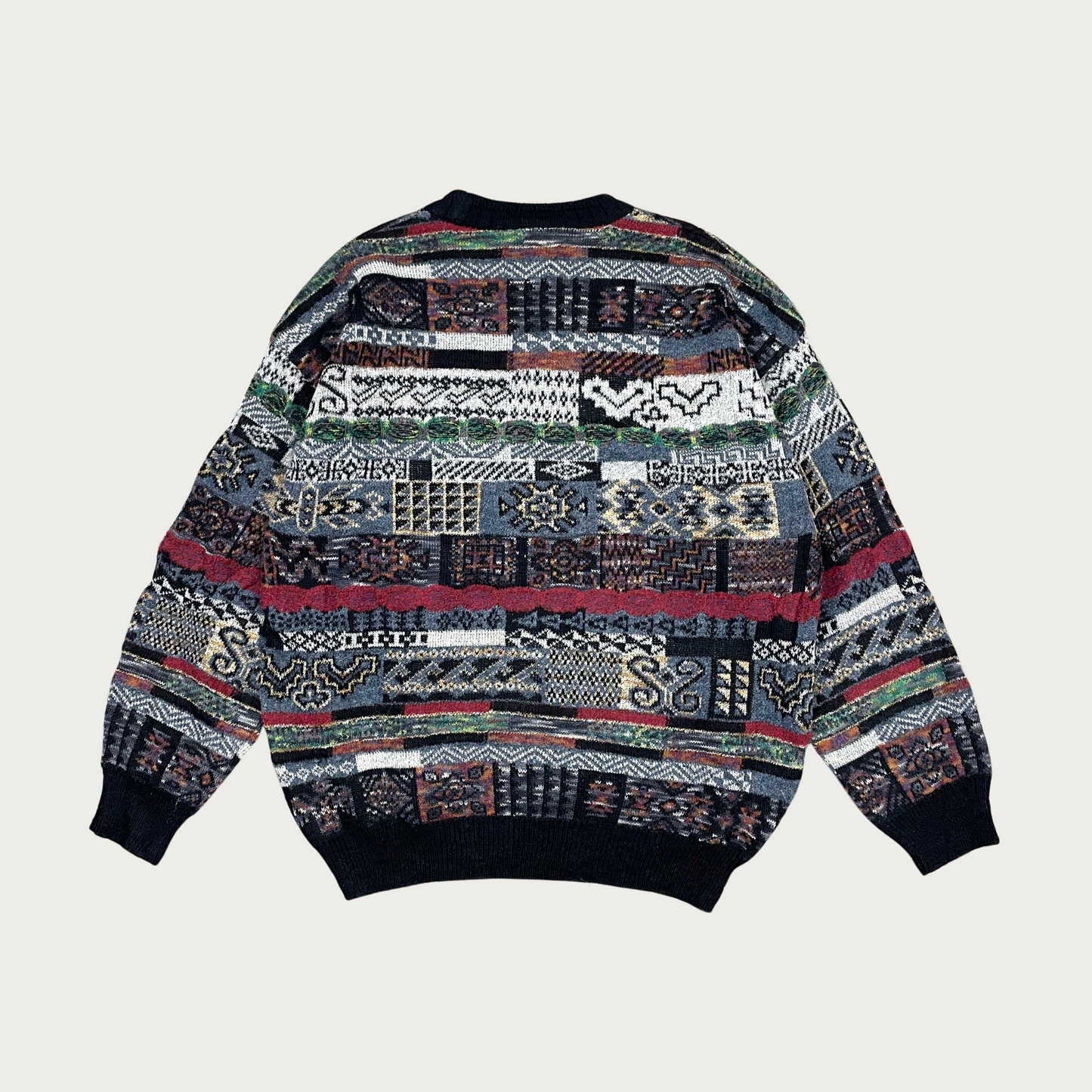 (XL) Eclectic Patterned Sweater