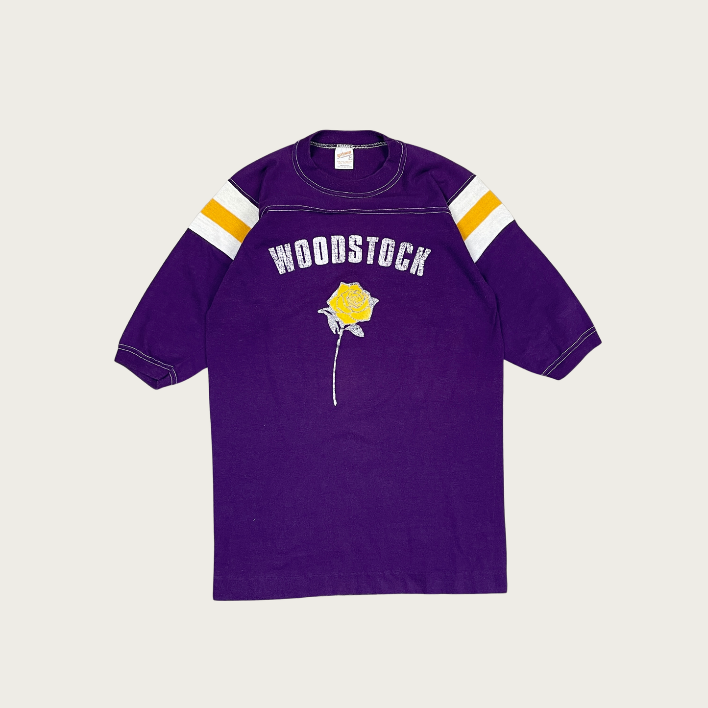 (M) 70s Woodstock Glitter Rose Jersey Tee