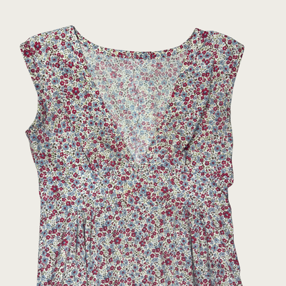 (M) 70s/80s Multicolor Floral Midi Dress