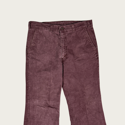 (34") 70s "Movin' On" Levi's Brown White Tab Wide Leg Flares