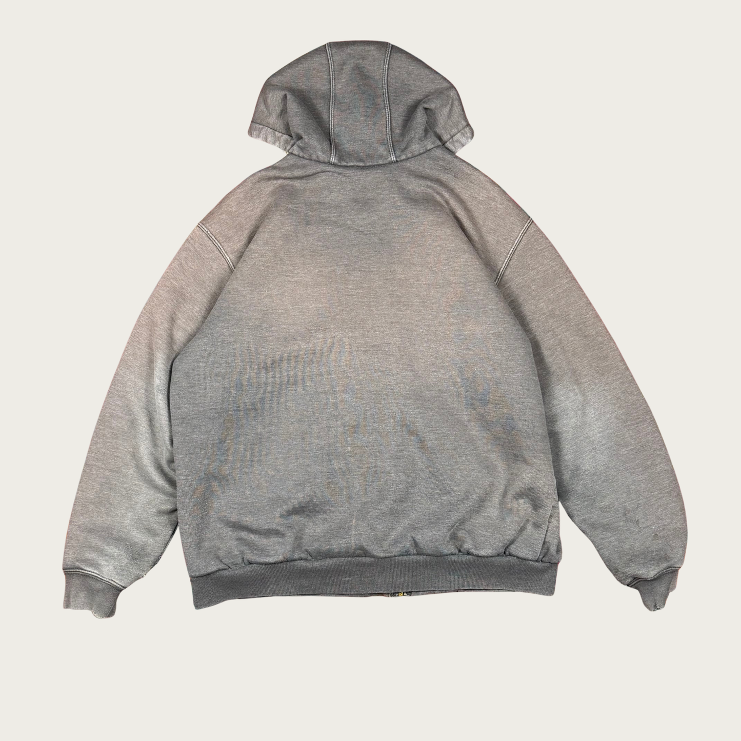 (L/XL) Carhartt Gray Faded Zip Up Hoodie