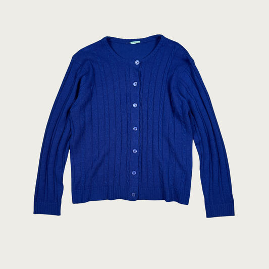 (L/XL) Navy Blue Vintage Cardigan