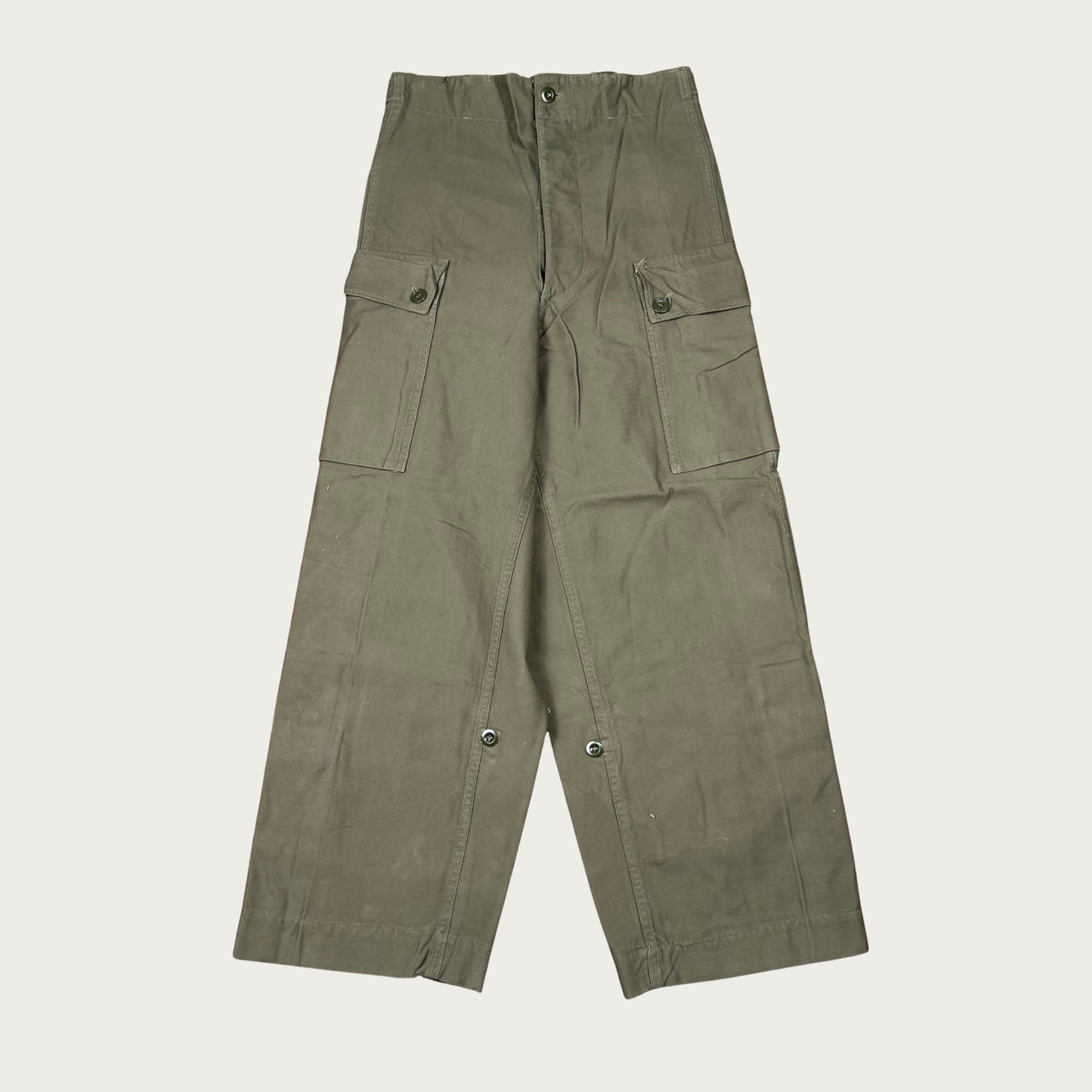 (25"-30") 1950s Dutch Military Field Pants