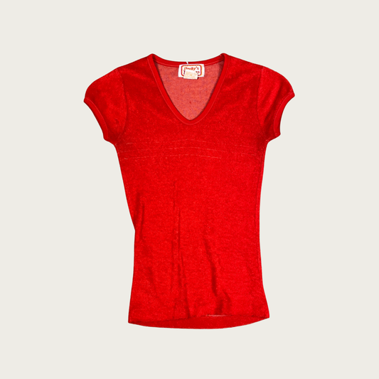 (XS/S) 70s Red Terrycloth Tee