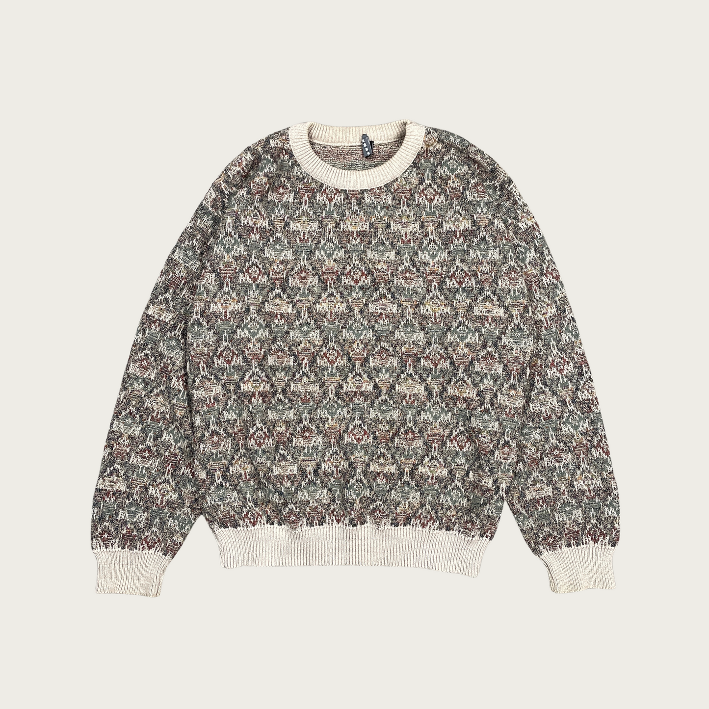 (L) Multicolor Abstract Knit Sweater