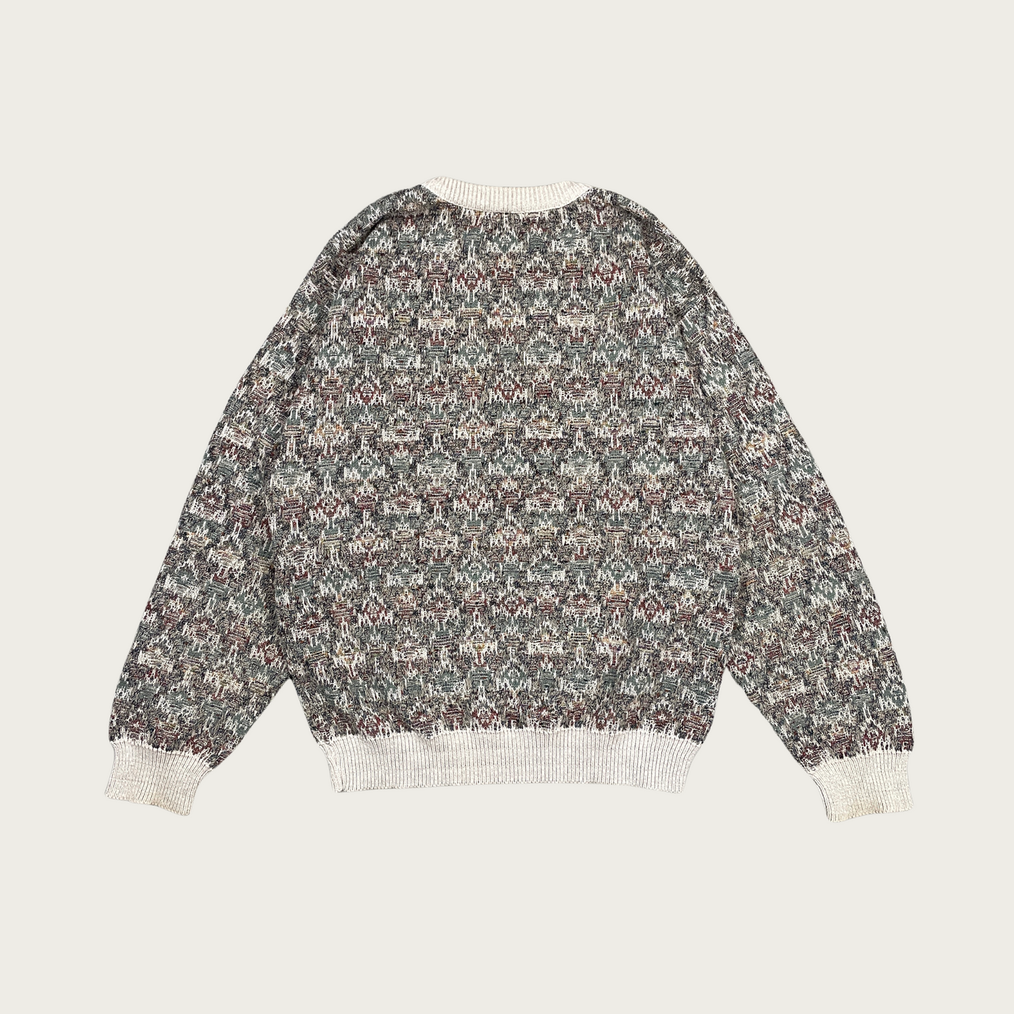 (L) Multicolor Abstract Knit Sweater