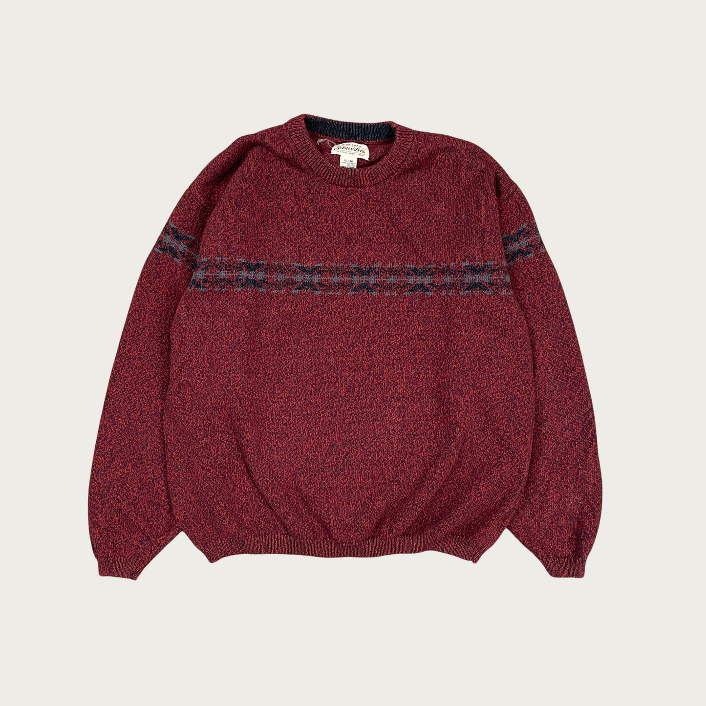 (XL) Maroon Marled Knit Sweater