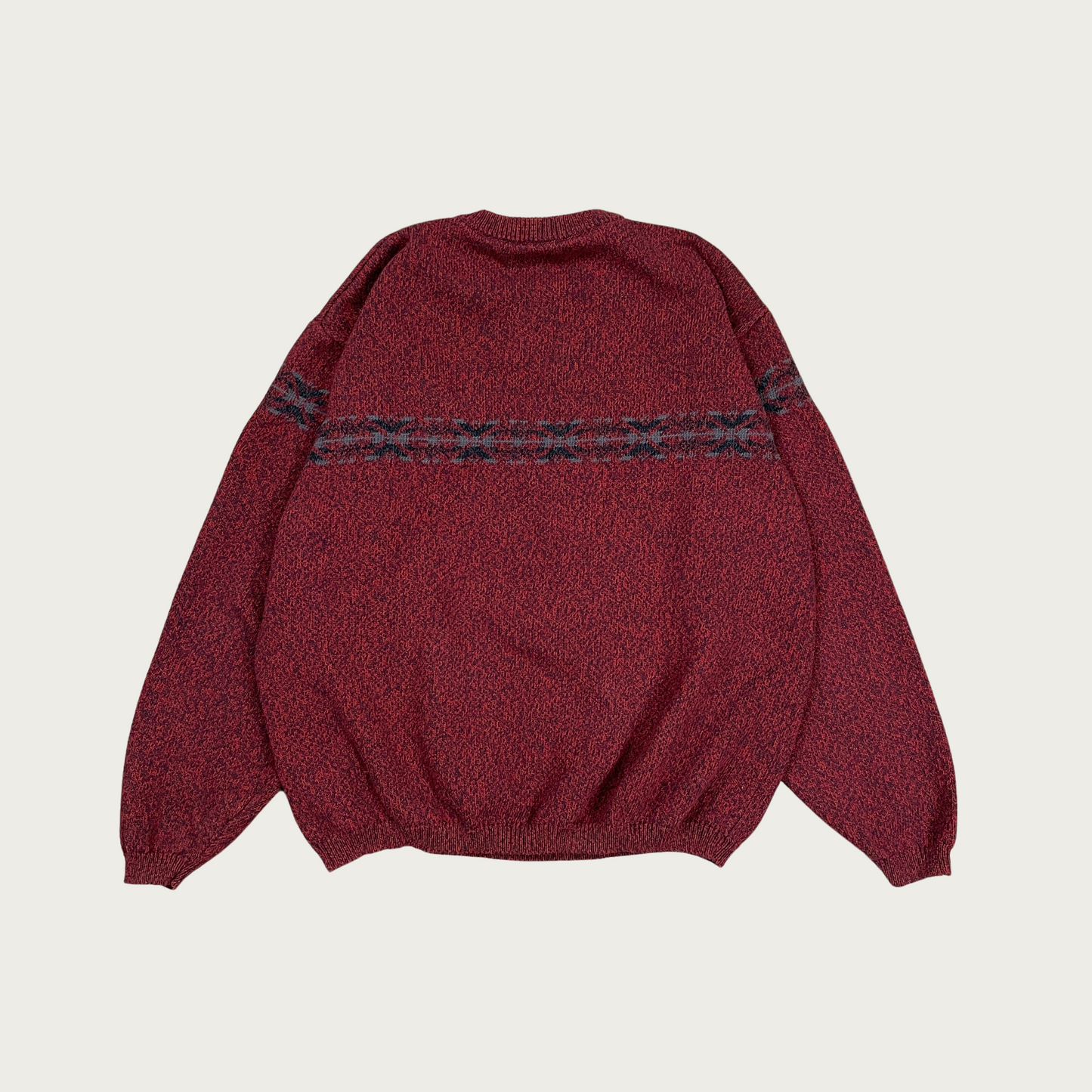 (XL) Maroon Marled Knit Sweater