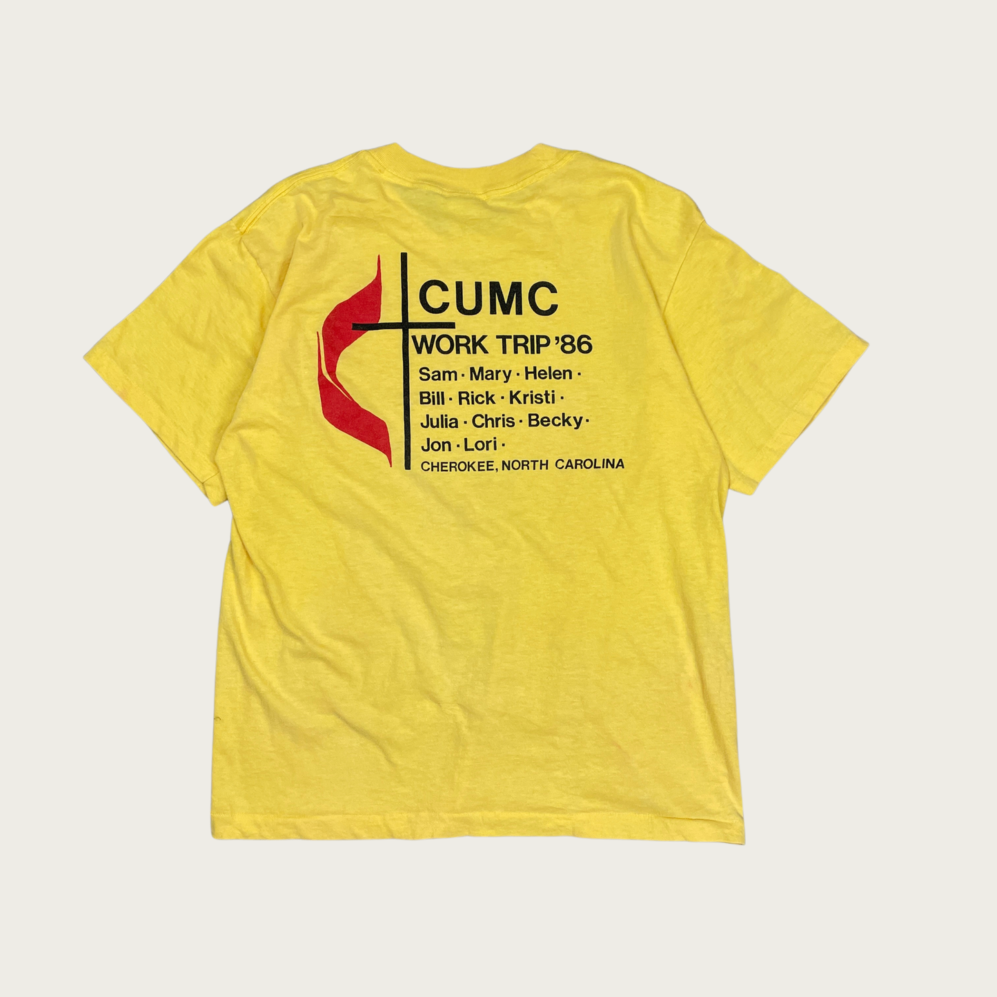 (L) 1986 "We Own A Piece of the Rock" CUMC Tee