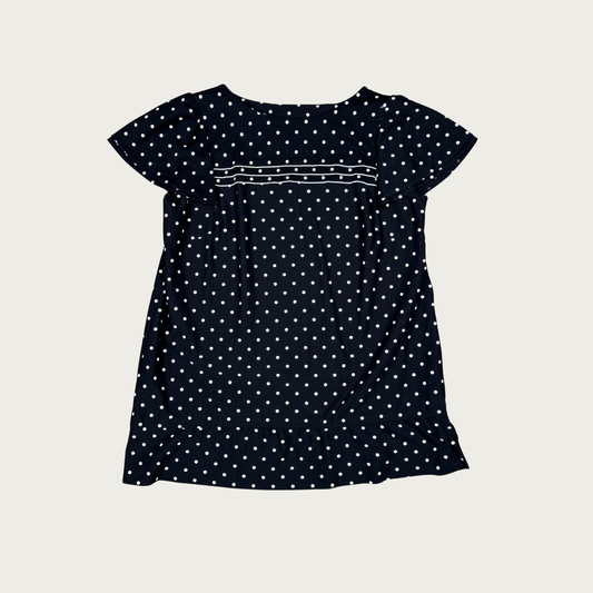 (XL) Custom Reworked Vintage Black/White Polka Dot Mini Dress