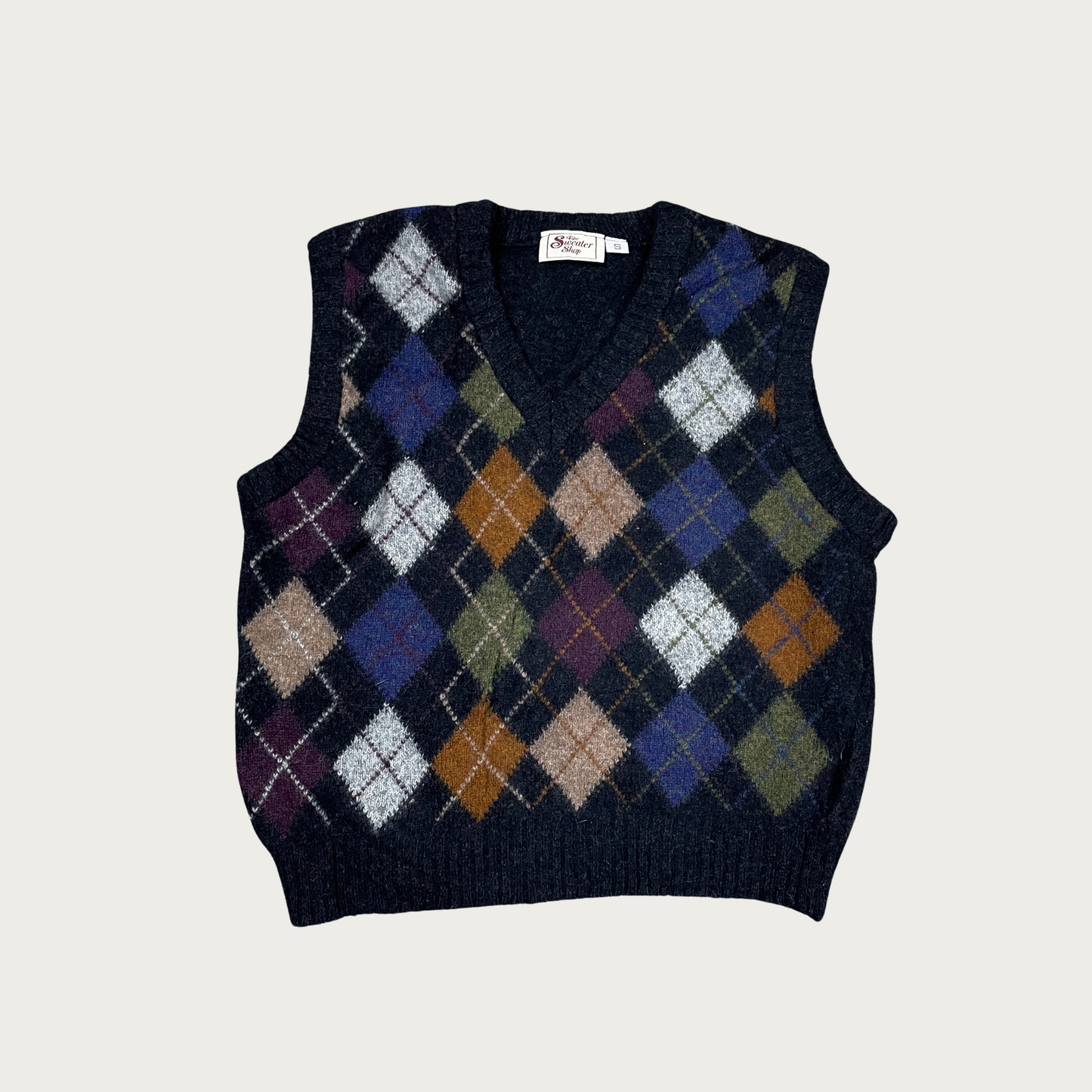 (S) Multicolor Argyle Sweater Vest