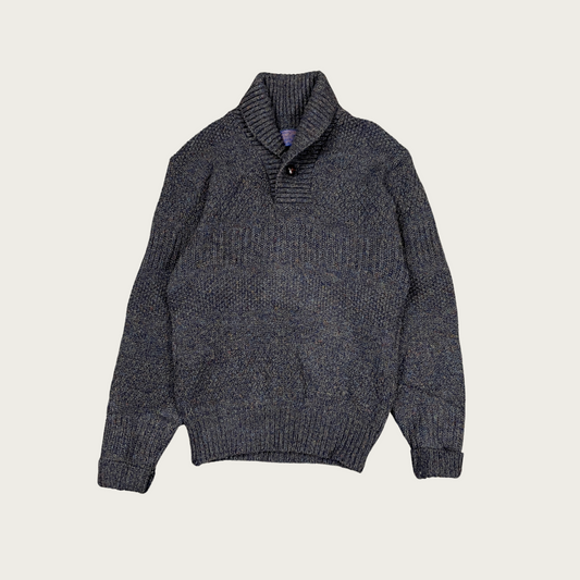 (M) Gray Multicolor Marled Wool Sweater