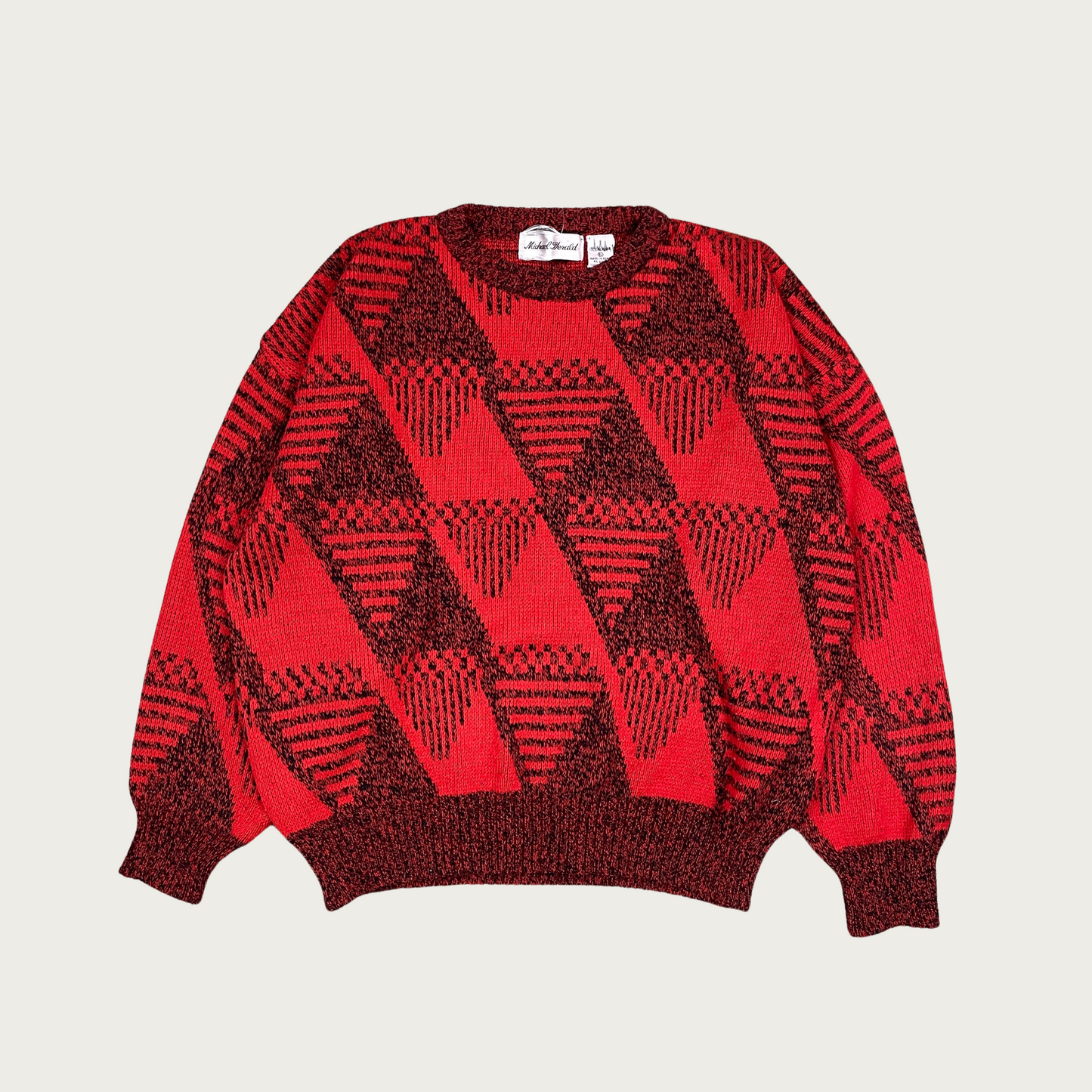 (XL) Red Geometric Sweater