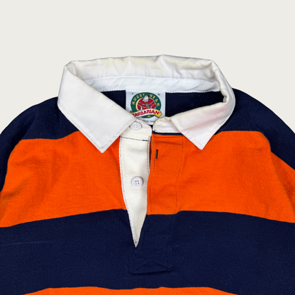 (L) 90s Orange/Navy Rugby Shirt