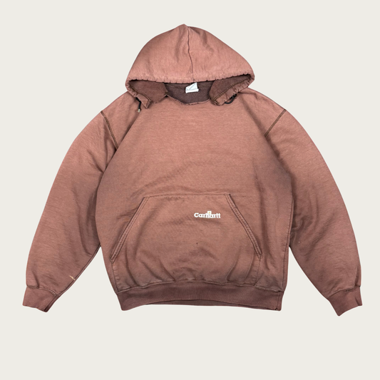 (L/XL) Carhartt Brown Distressed Faded Hoodie
