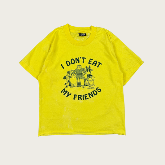 (M) 80s "I Don't Eat My Friends" Cropped Tee